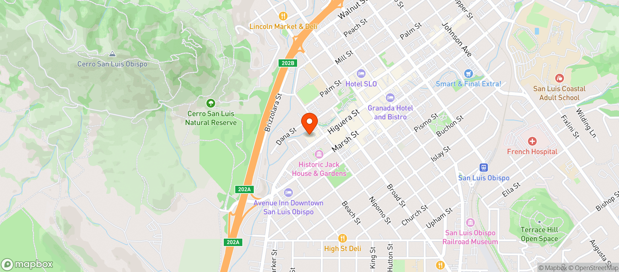 Map showing Club Bubbly