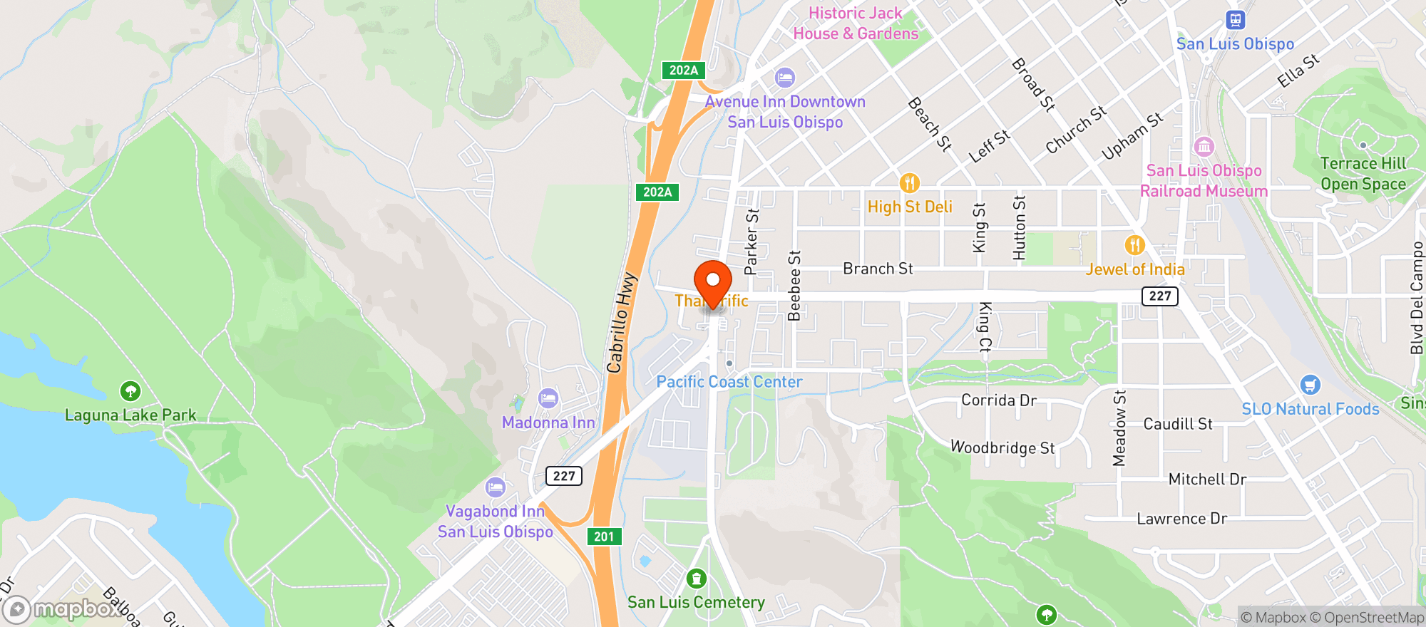 Map showing Slo Beverage & More
