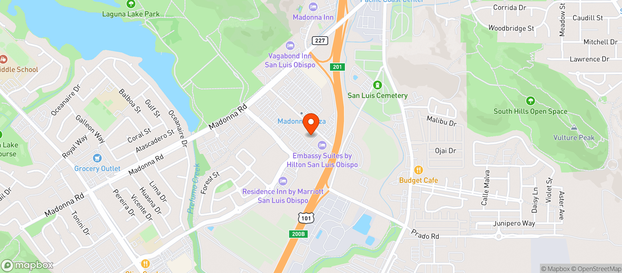 Map showing World Market San Luis Obispo