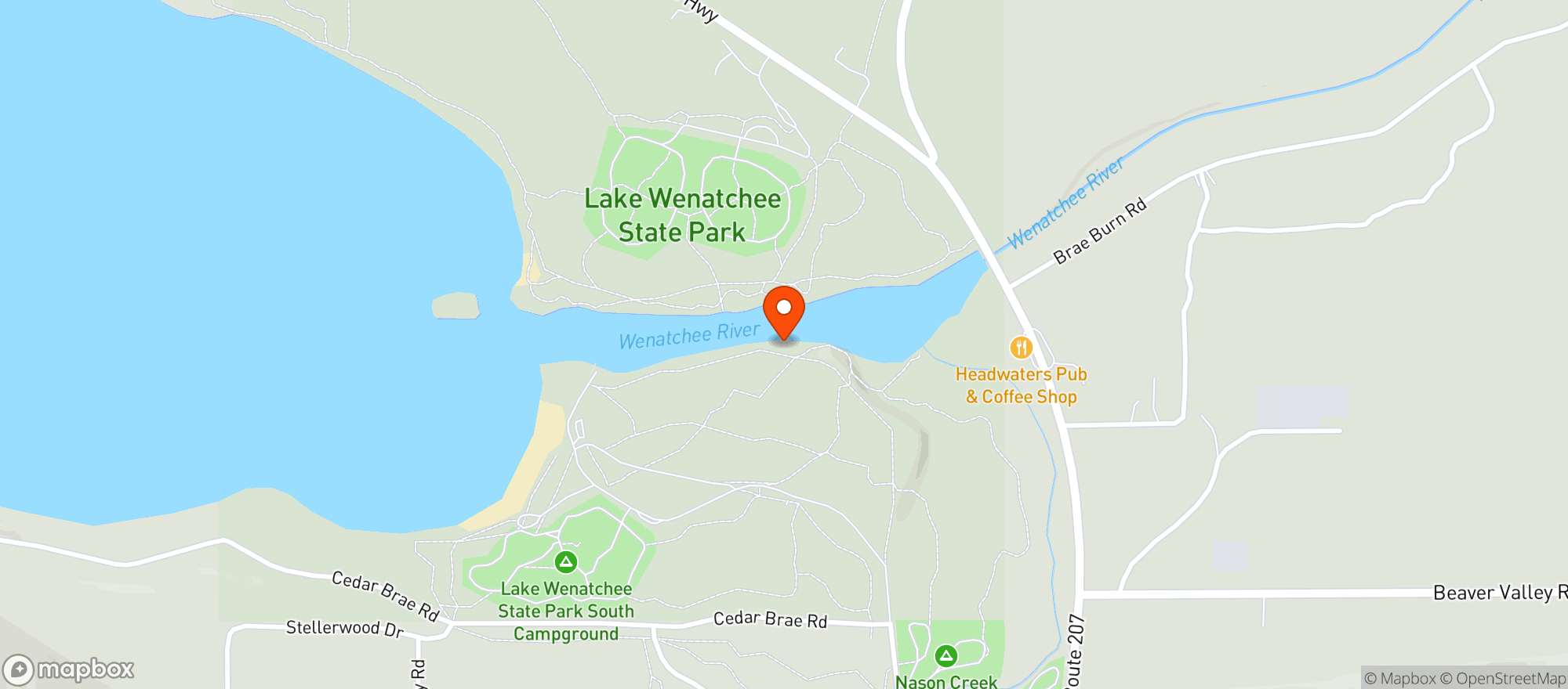Map showing Lake Wenatchee State Park