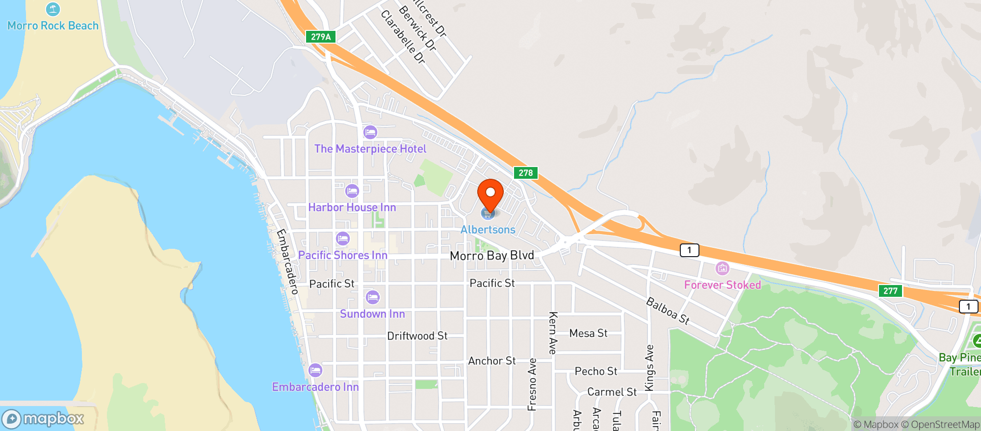 Map showing ALBERTSONS