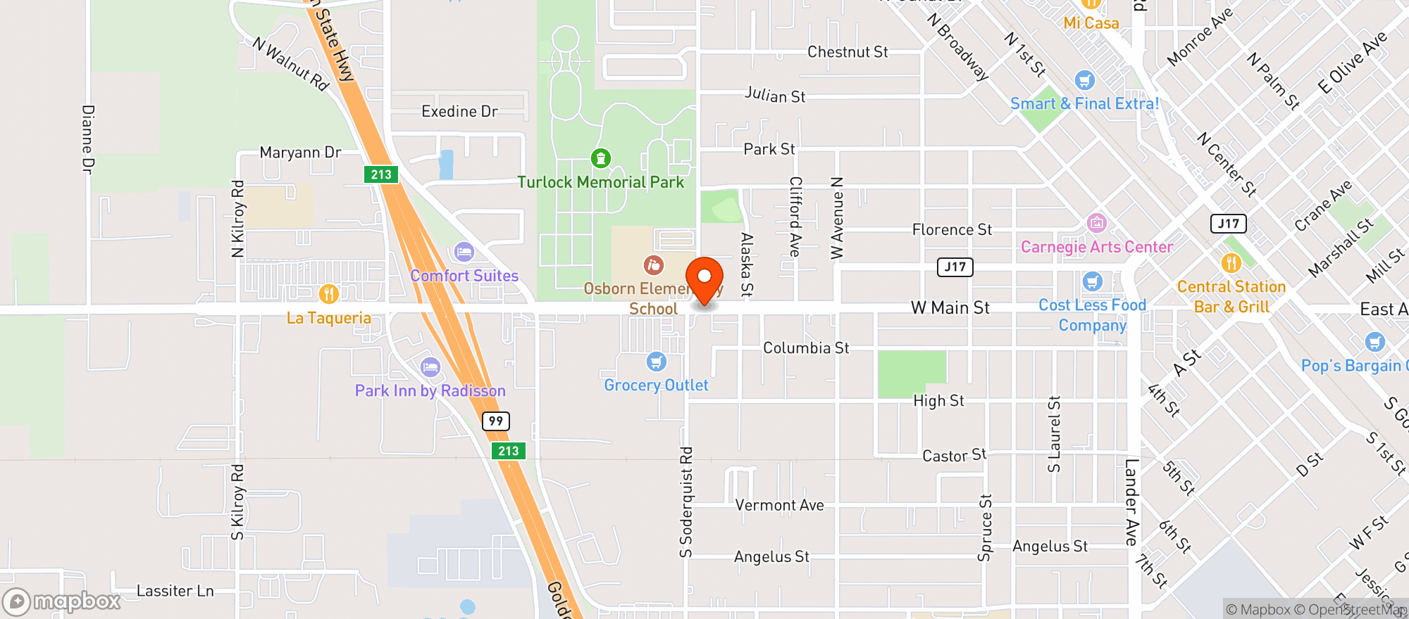 Map showing La Rancherita Restaurant