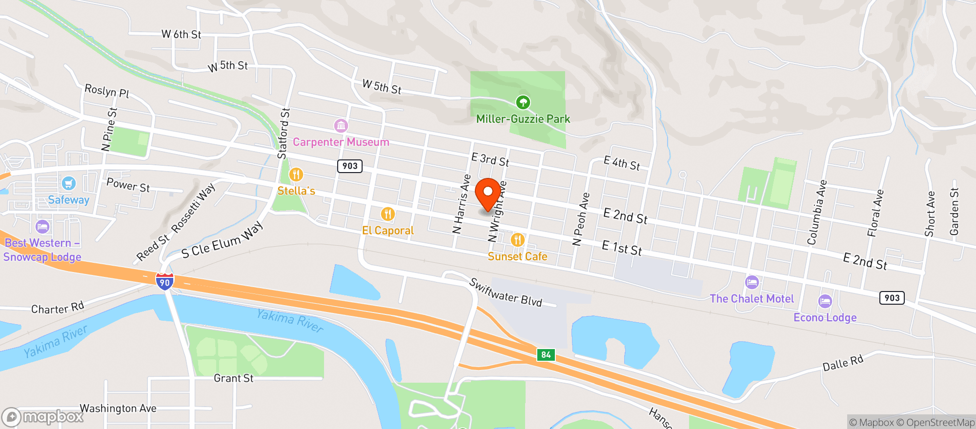 Map showing Bright & Day