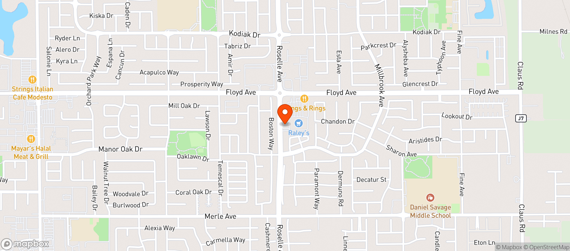 Map showing Raleys
