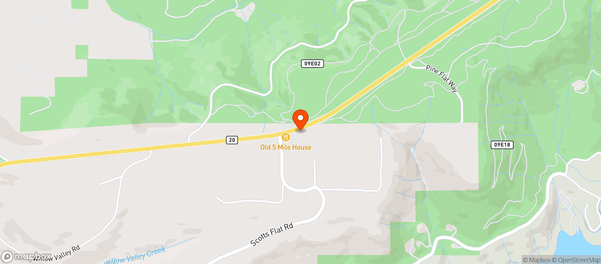 Map showing Harmony Ridge Market - Nevada City