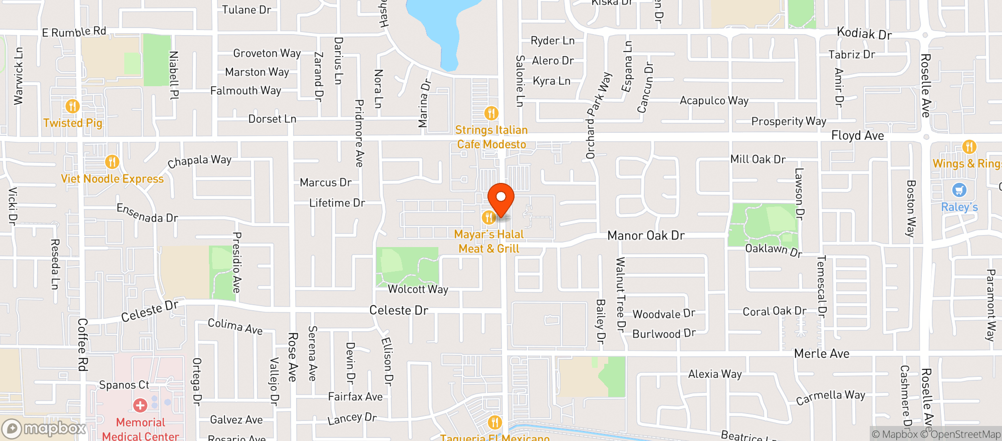 Map showing Rivets American Grill