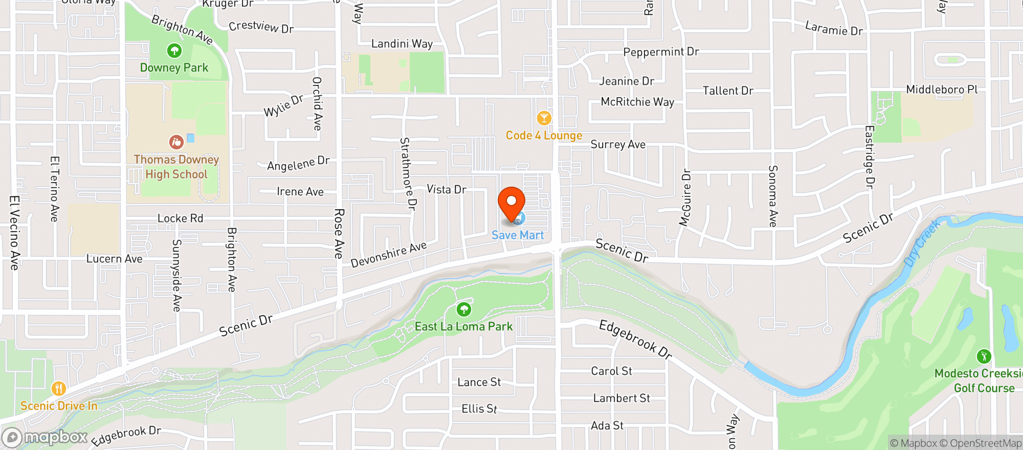 Map showing Save Mart Supermarket