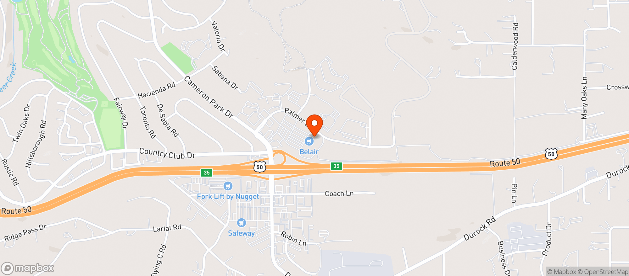 Map showing Raleys - Bel Air (Cameron Park) - 002500515