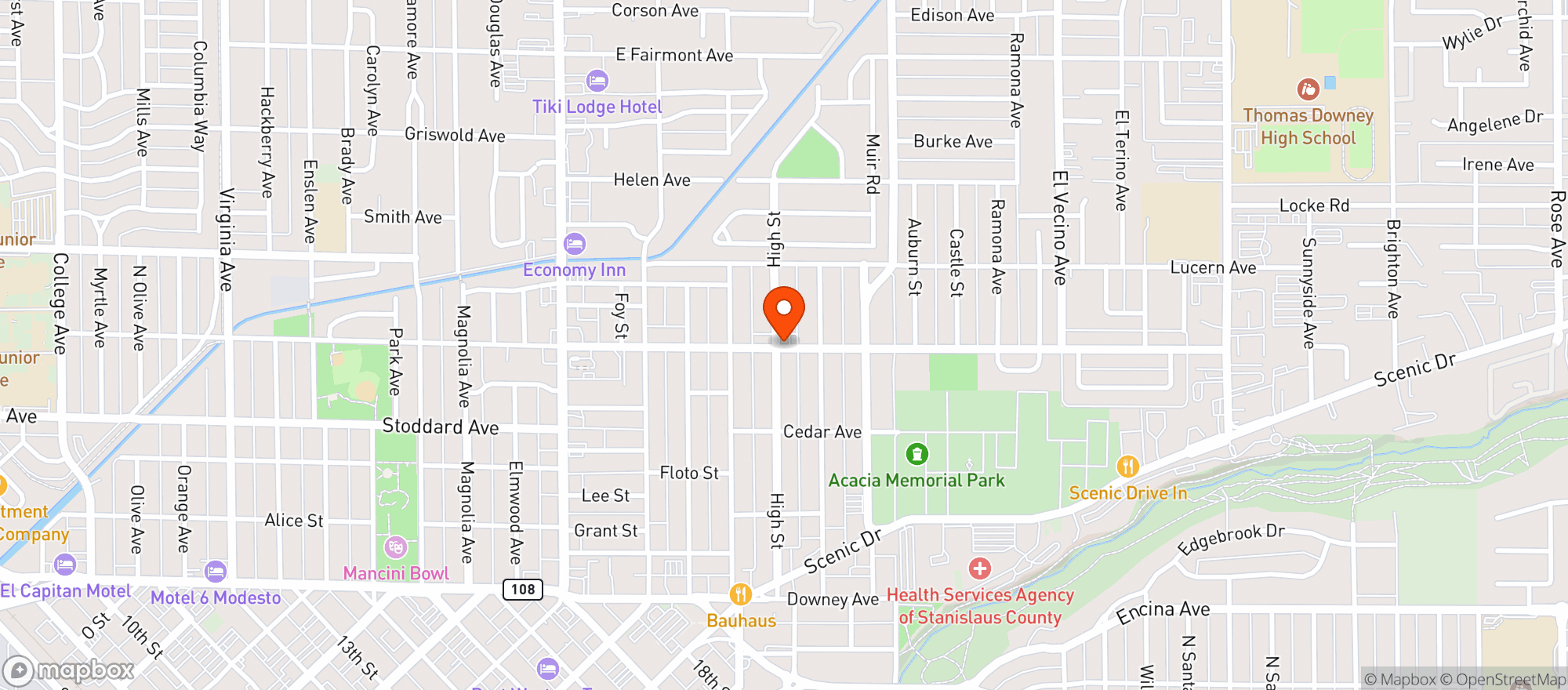 Map showing P J Market