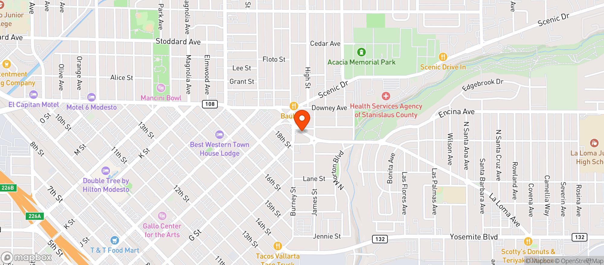 Map showing Quik Stop