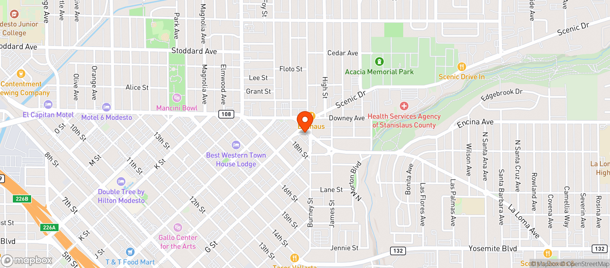 Map showing La Loma Liquors