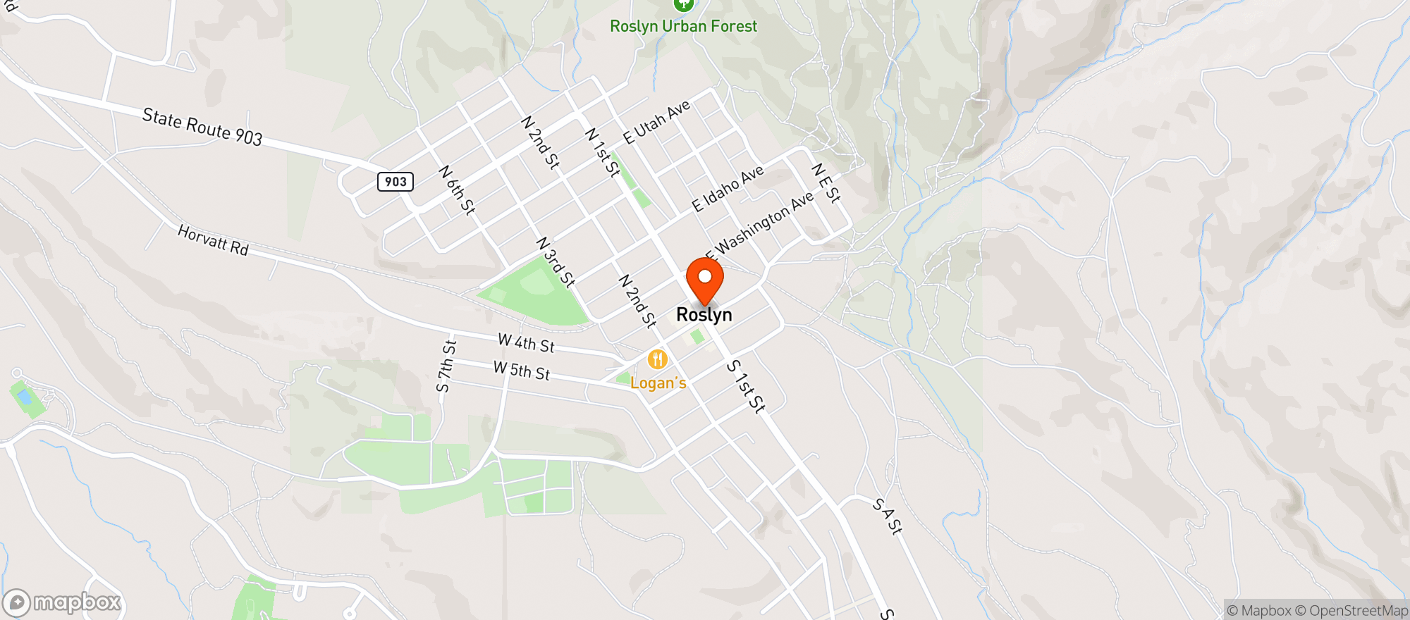 Map showing Roslyn Grocery