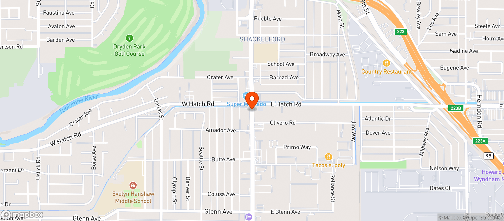 Map showing Quik Stop