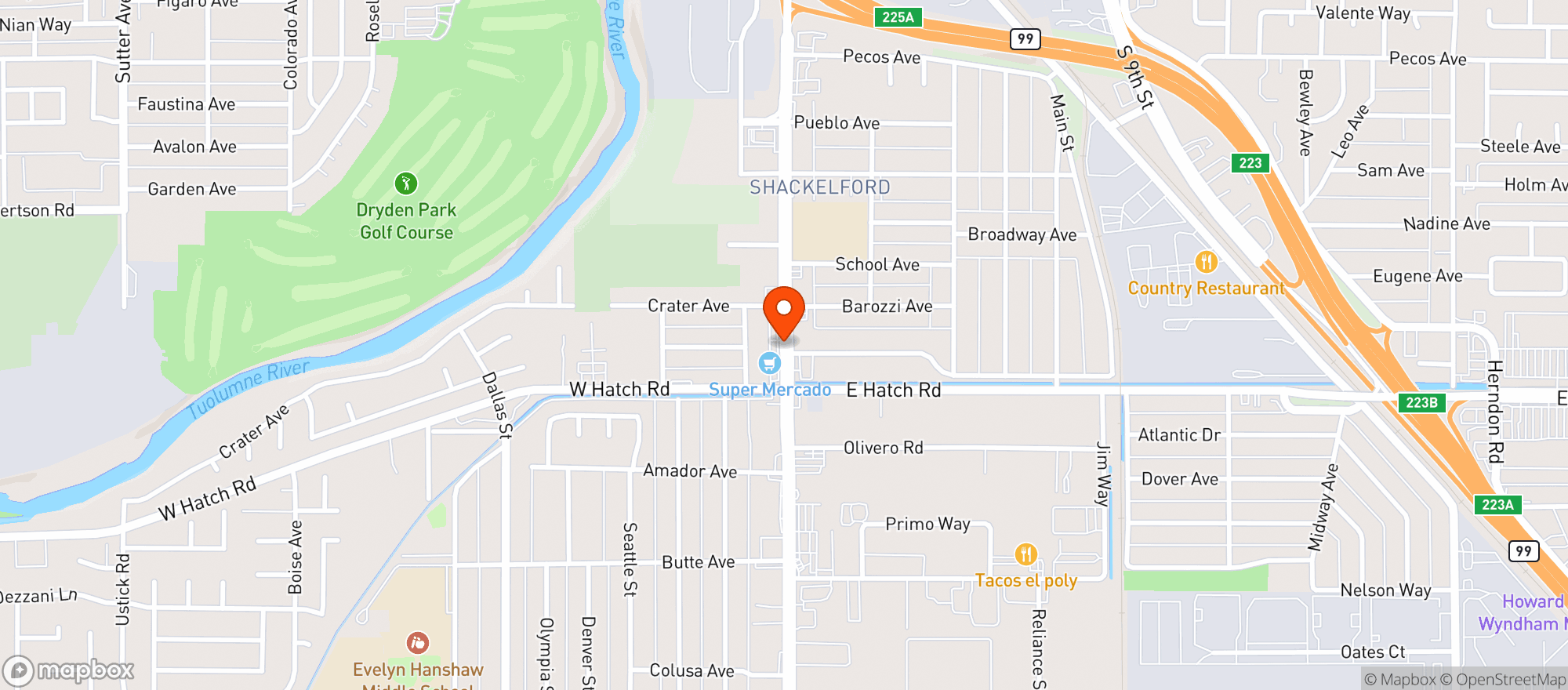 Map showing Supermercado Mi Tierra
