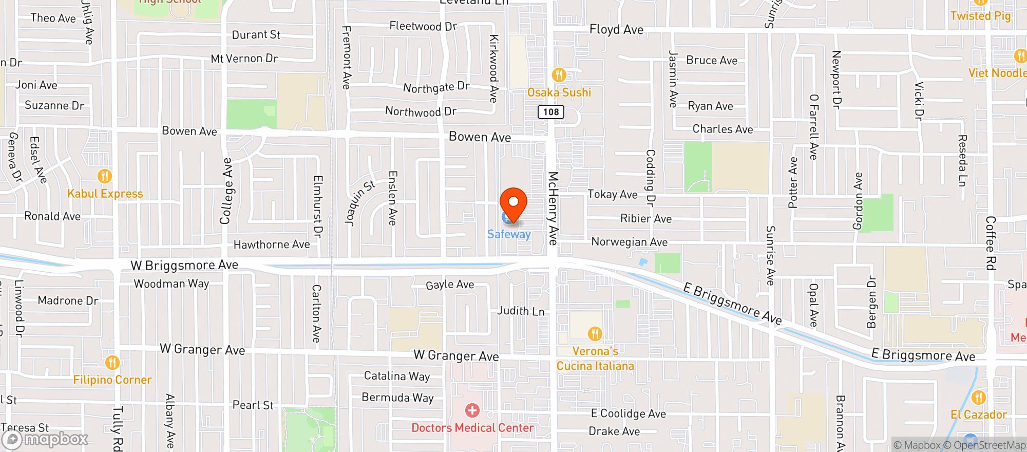 Map showing Safeway #1661