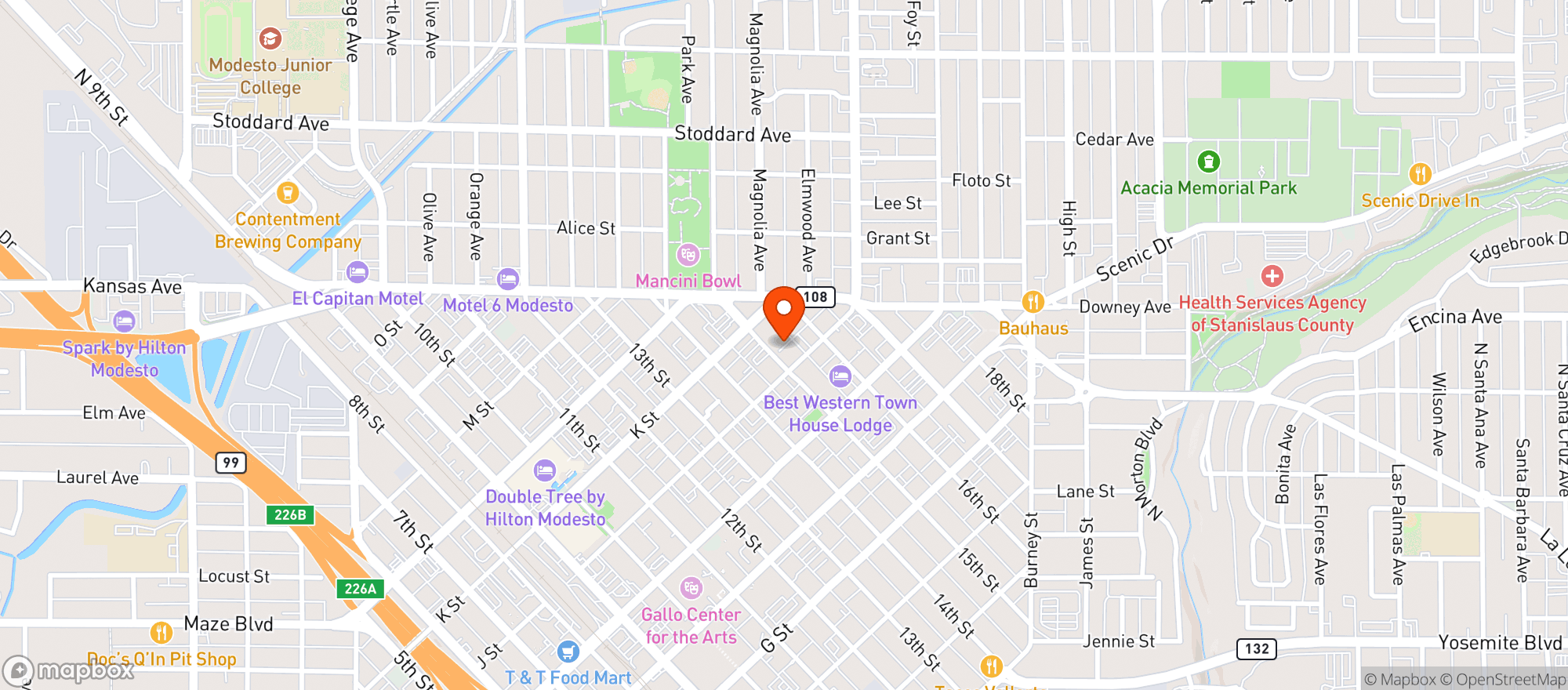 Map showing Ten Twelve Bar & Lounge