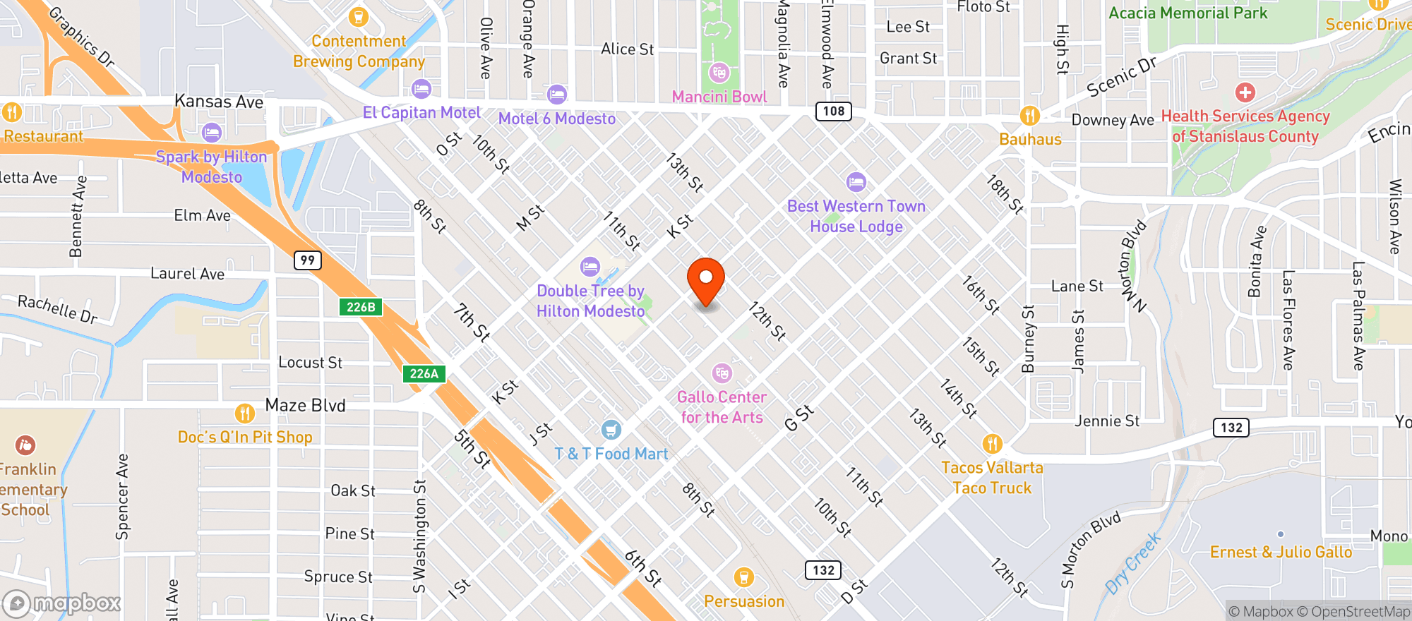 Map showing Food Fix Butcher & Baker