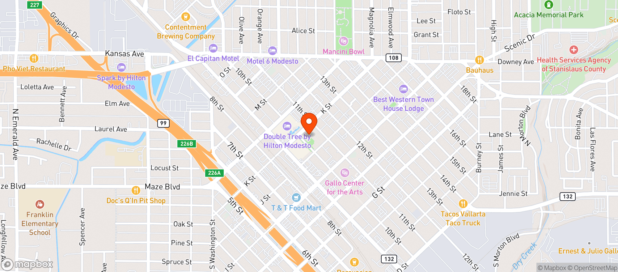Map showing Fuzio Universal Bistro