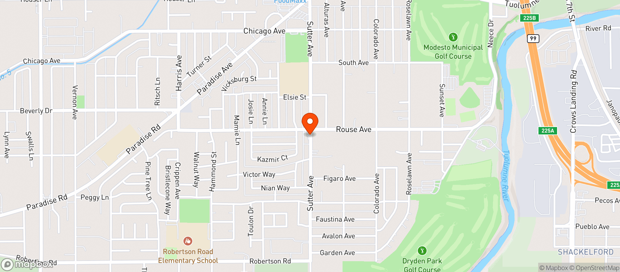 Map showing Alex & Sons Gas & Food