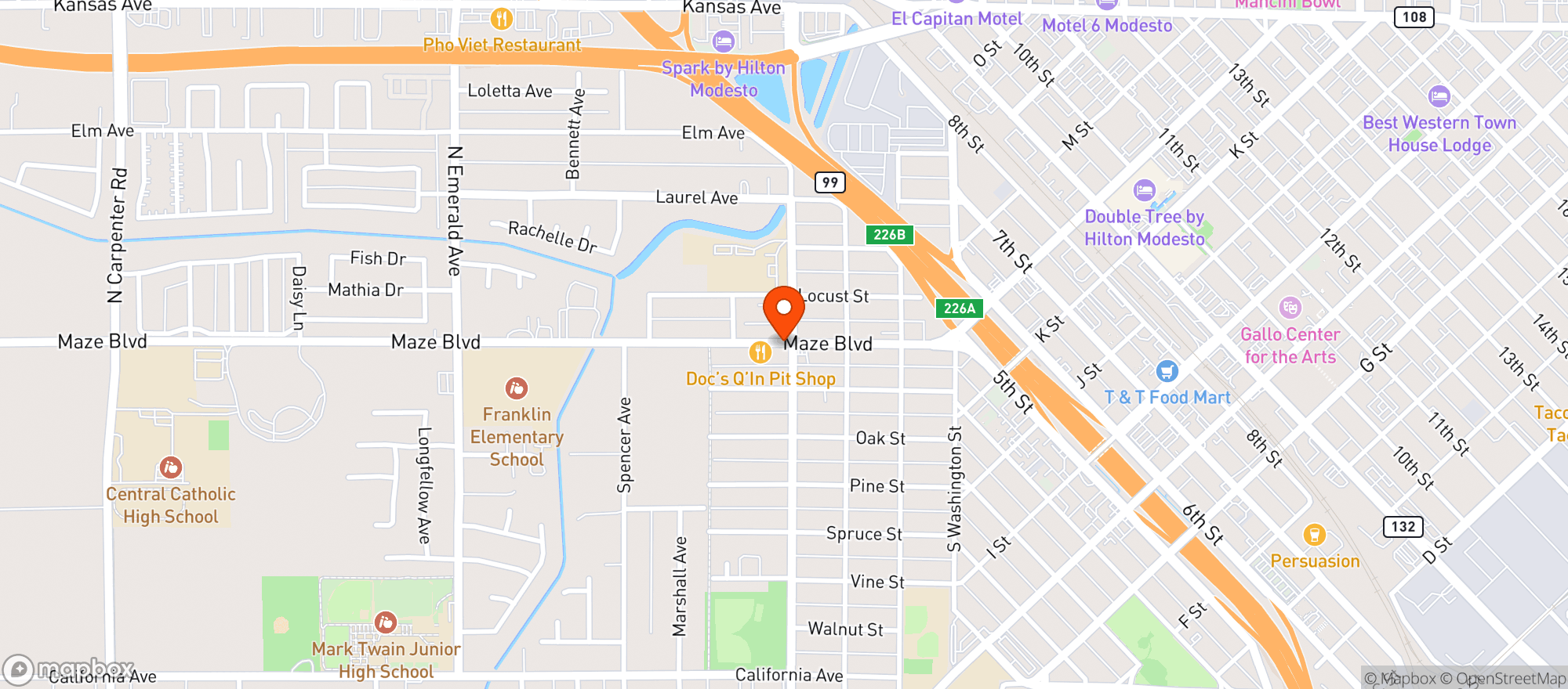 Map showing Westside Market