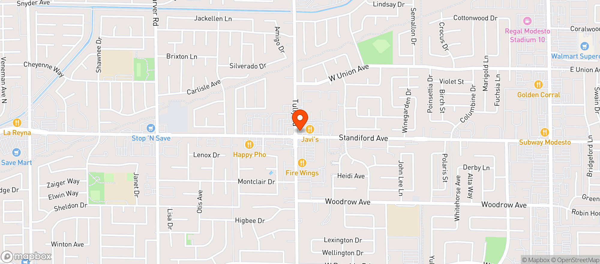Map showing Raleys (Modesto - Tully Rd) - 002500308