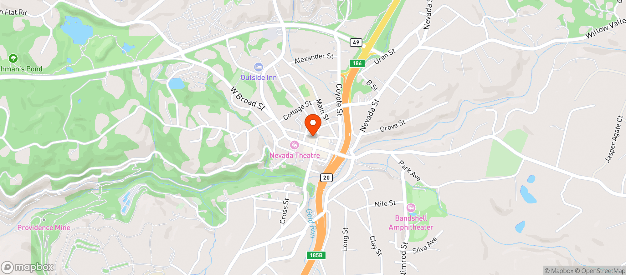 Map showing Friar Tucks Restaurant