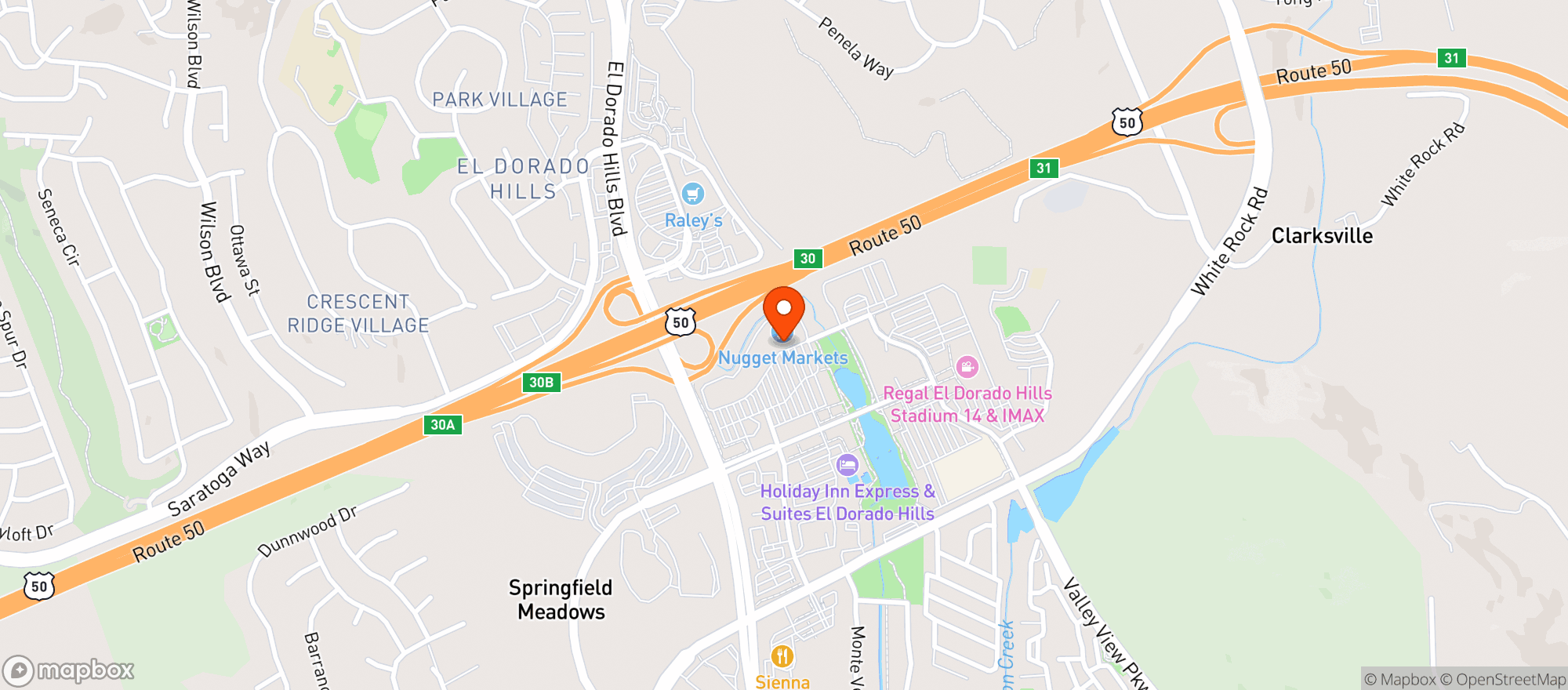 Map showing NUGGET MARKET