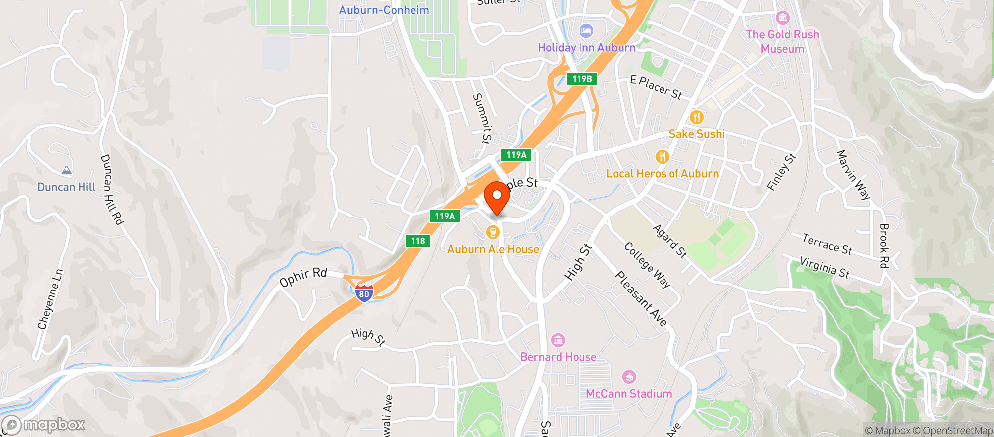 Map showing Cafe Delicias