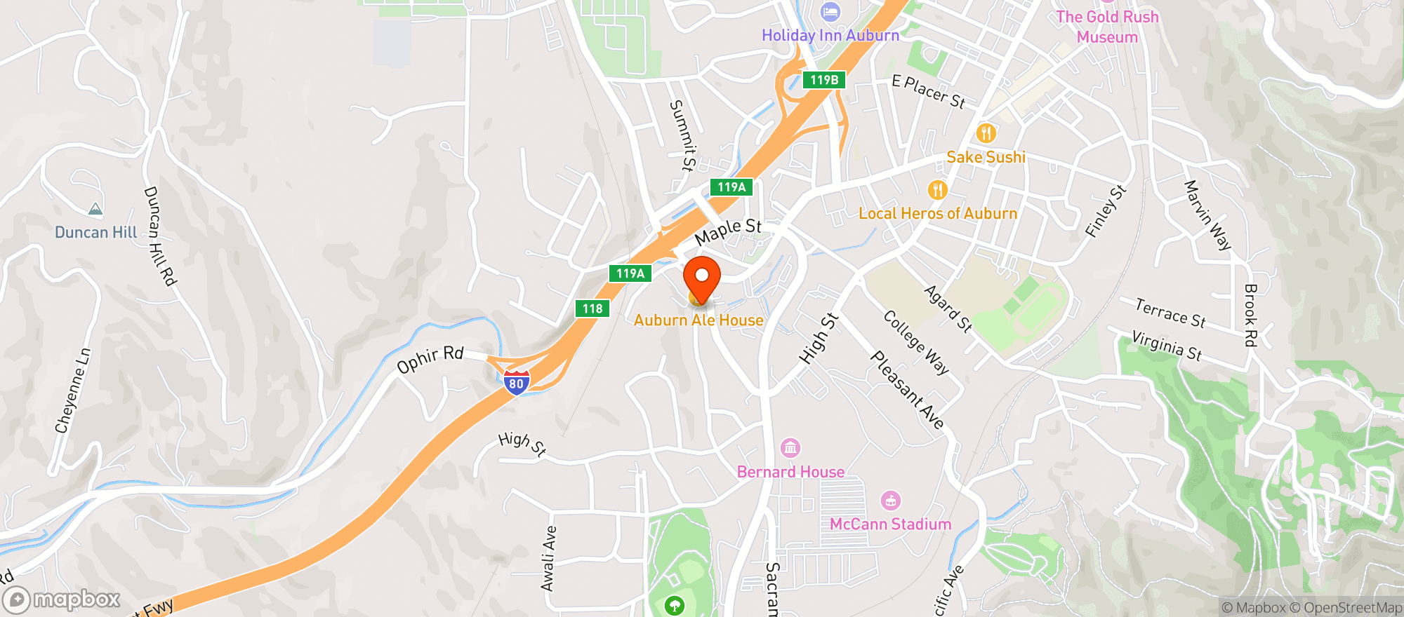 Map showing Coyote Pizzeria