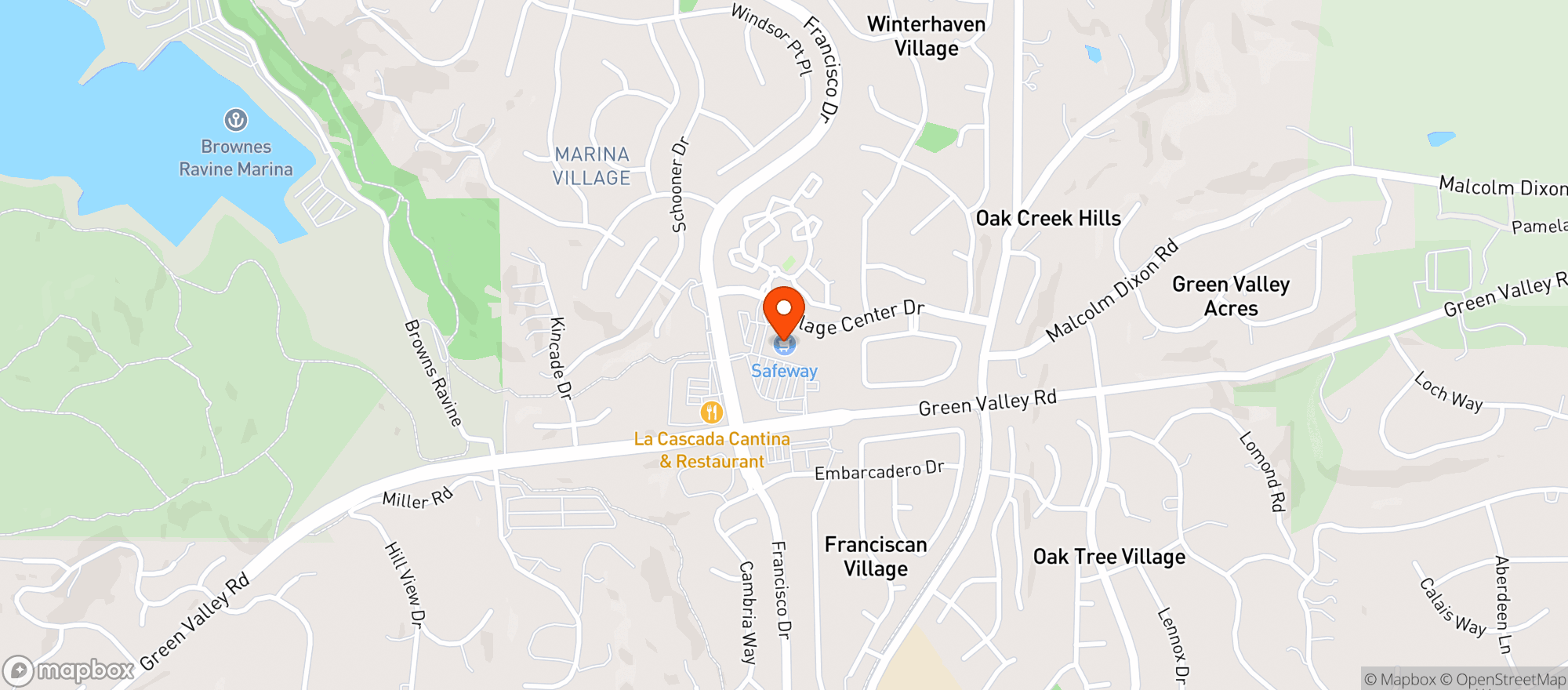 Map showing Safeway