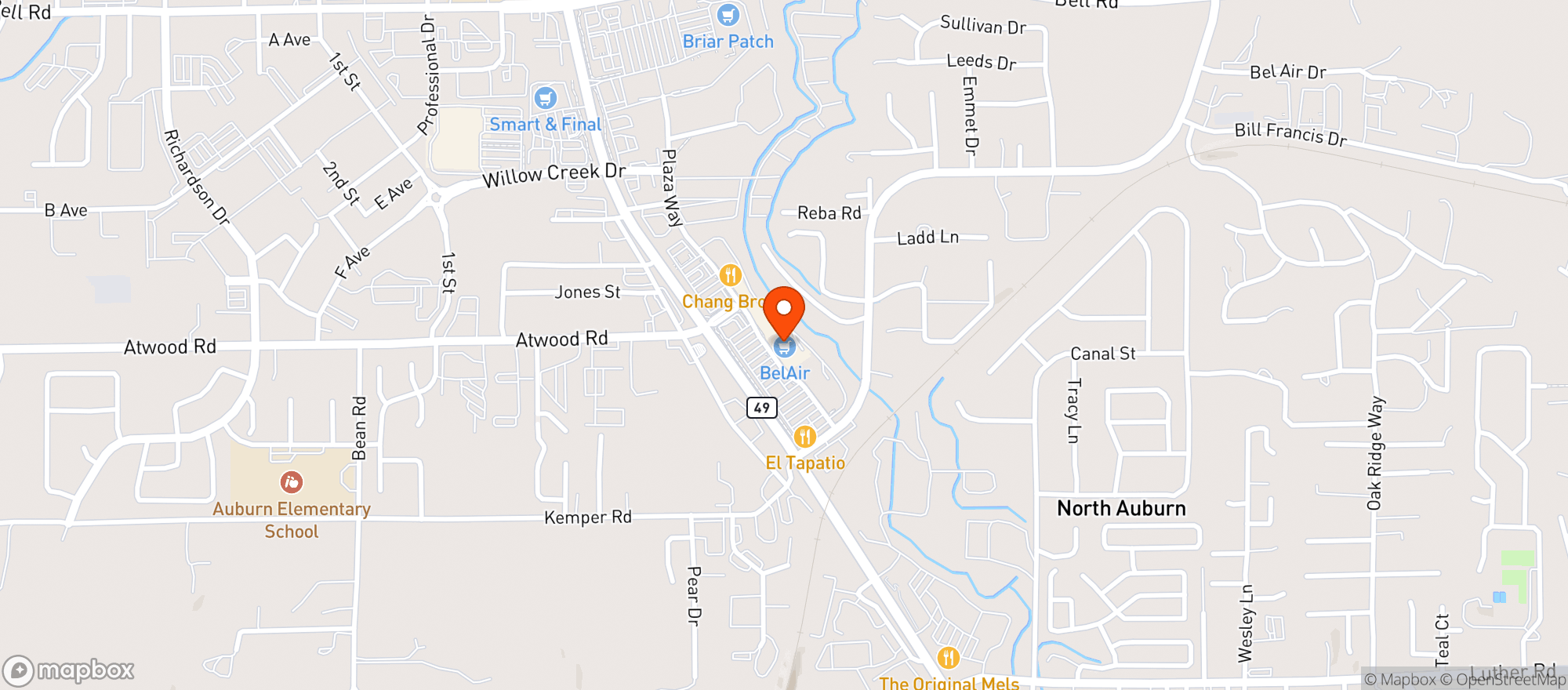 Map showing Raleys - Bel Air (Auburn) - 002500517