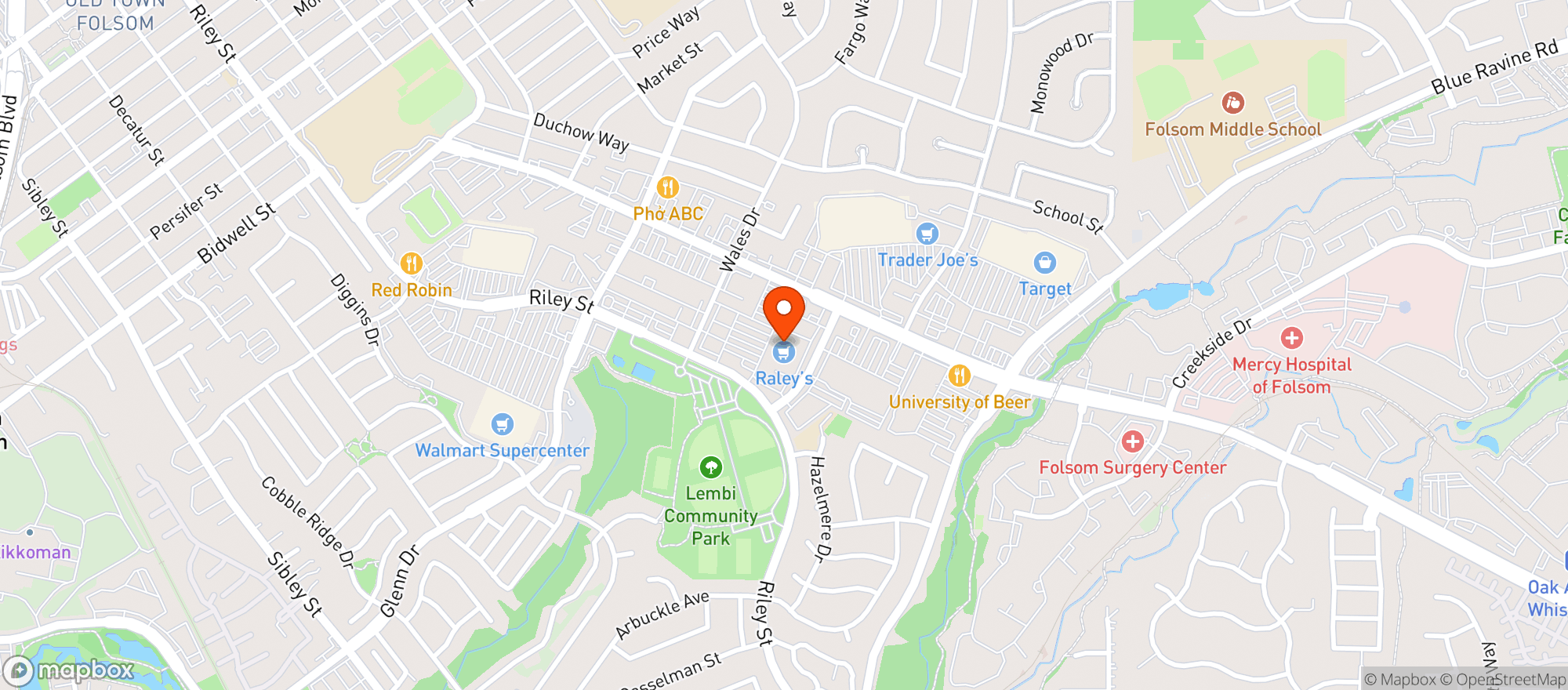 Map showing Raleys
