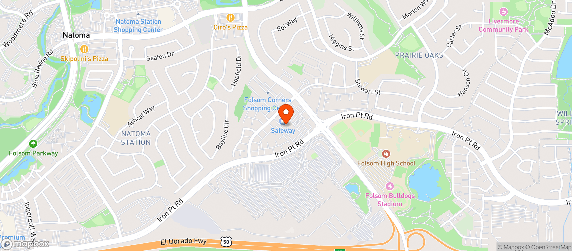 Map showing Safeway