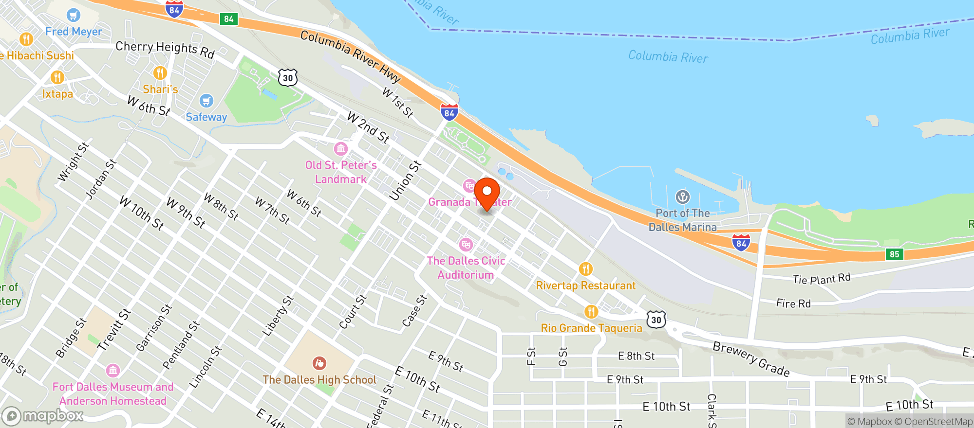 Map showing Farm Stand - The Dalles - The Dalles