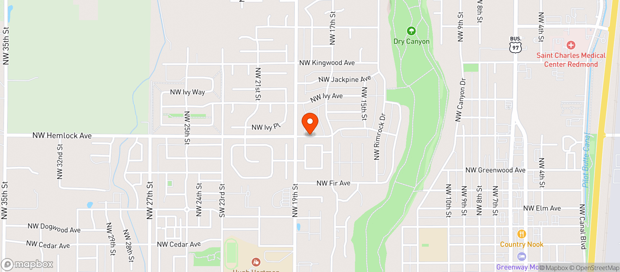 Map showing Dry Canyon Club