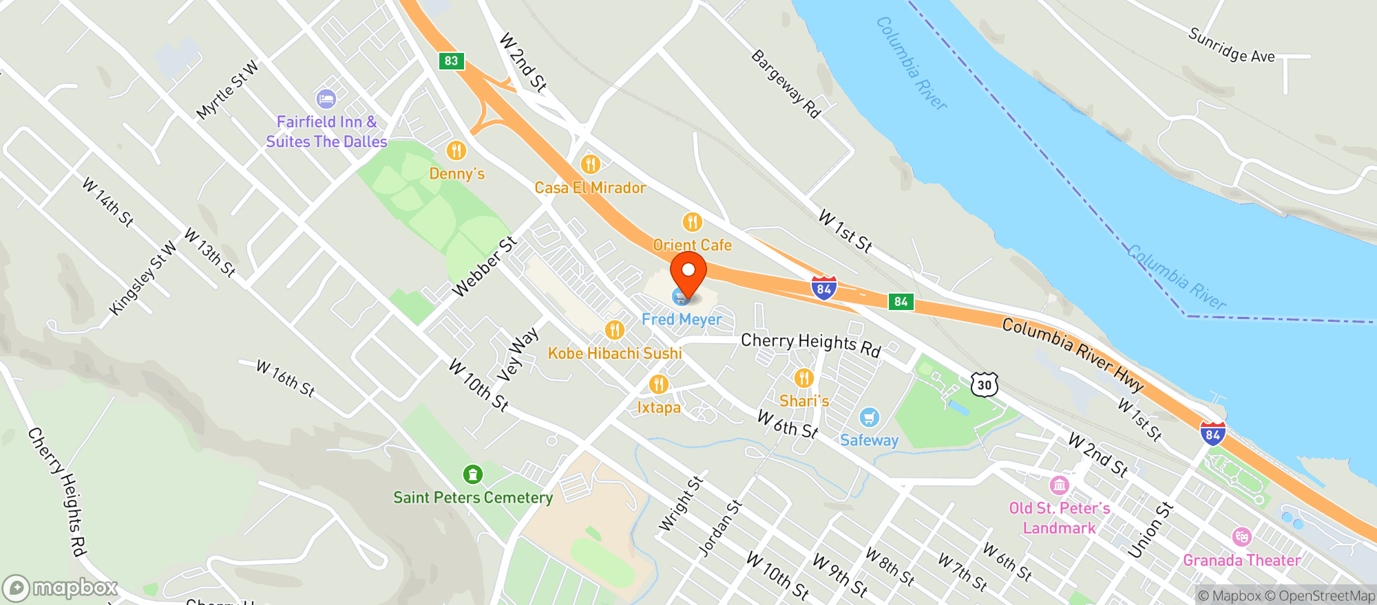 Map showing Fred Meyer