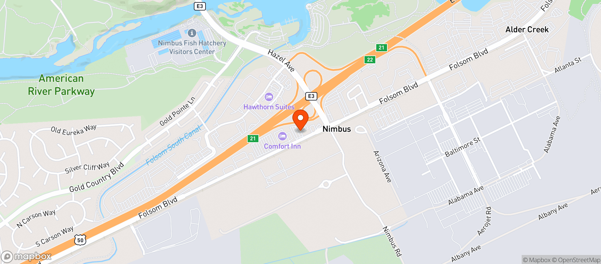 Map showing Rudys Hideaway