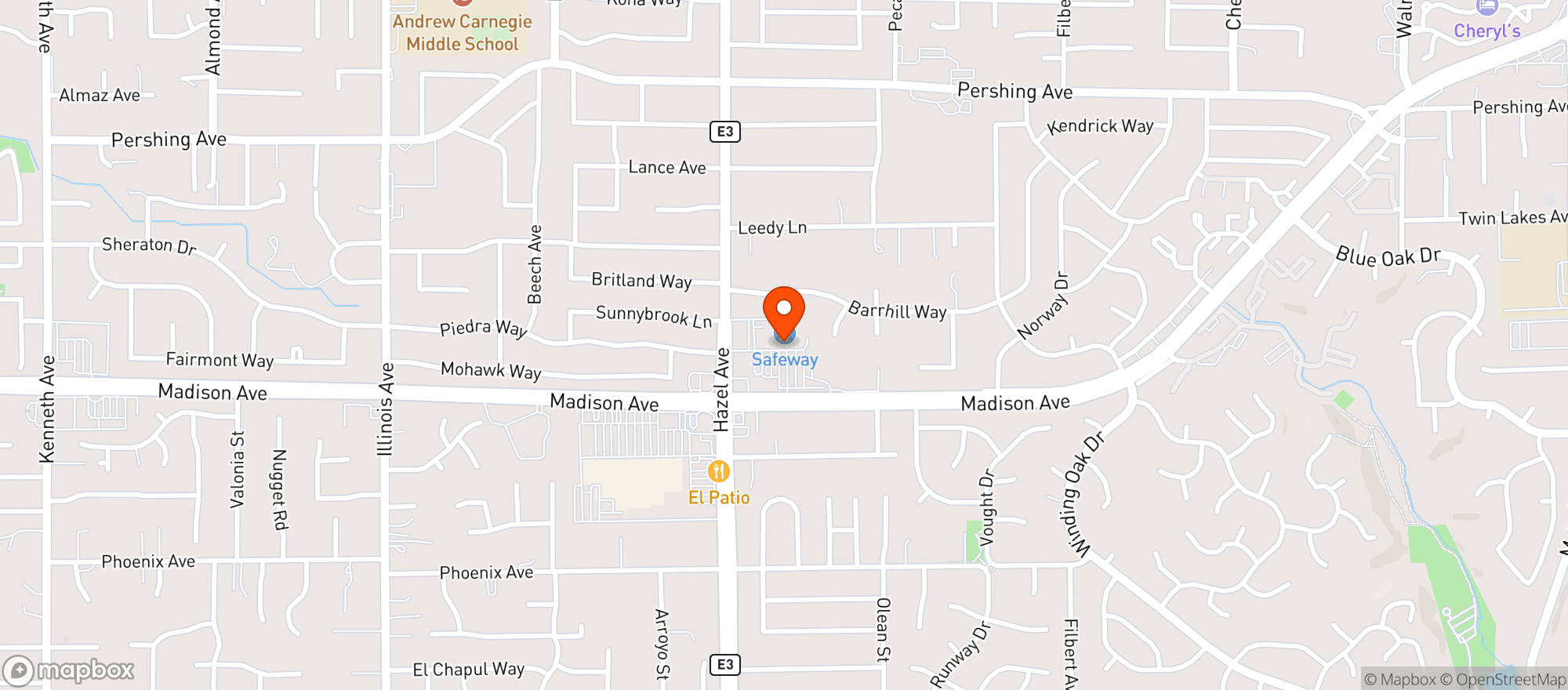 Map showing Safeway #1846