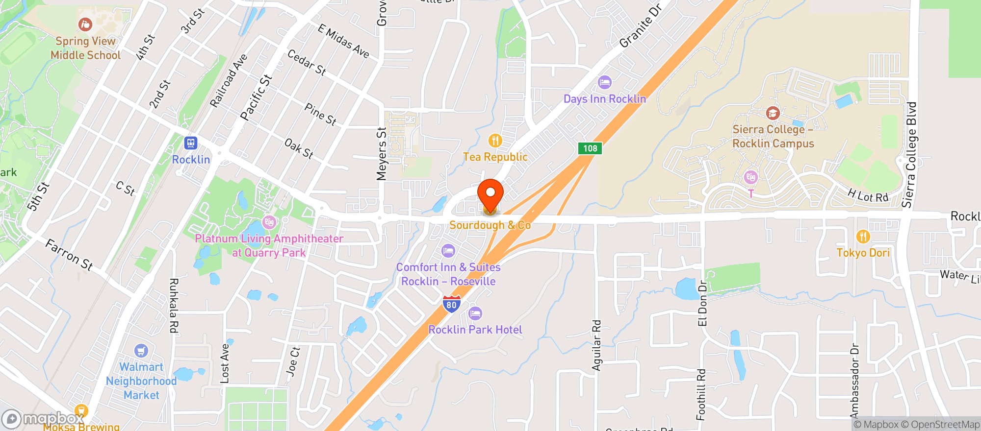Map showing Stop & Go Liquor