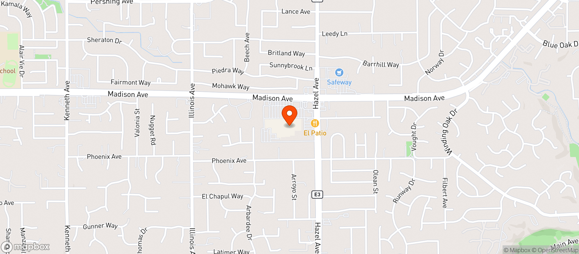 Map showing Raley's