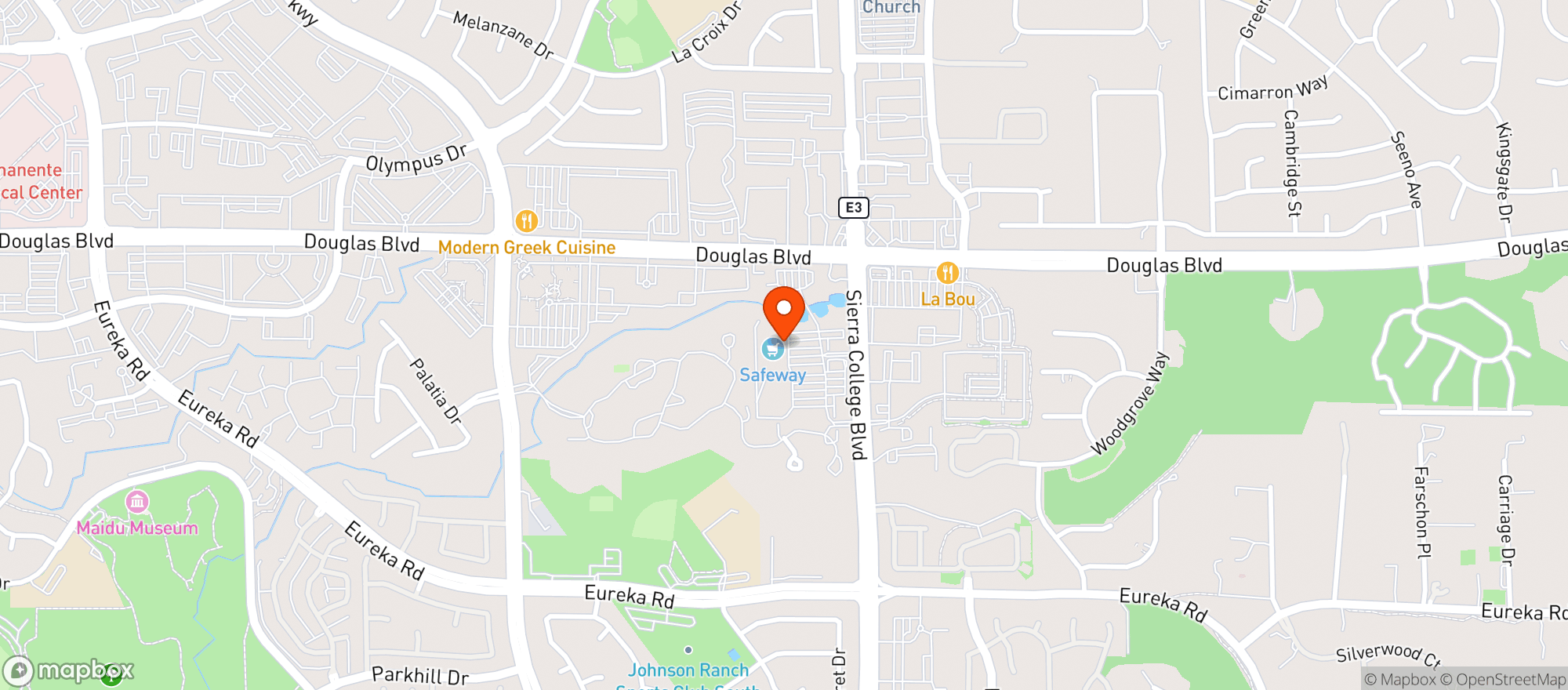 Map showing Safeway