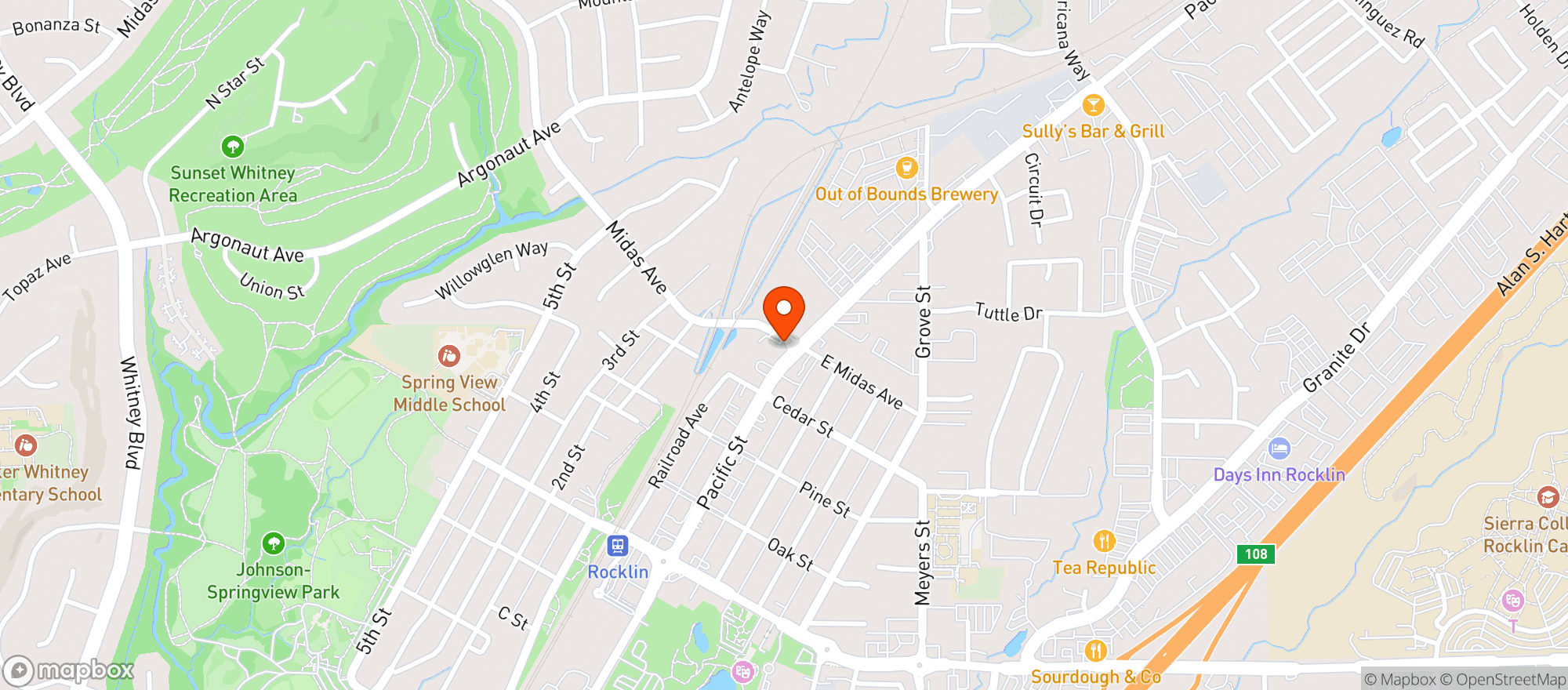Map showing E Z Stop Food Mart