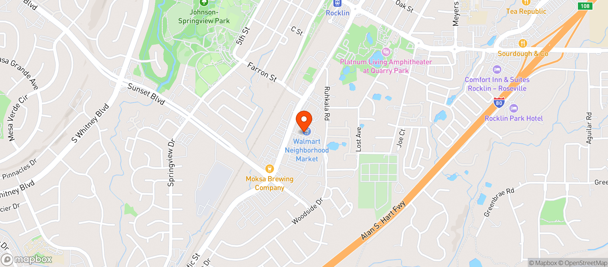 Map showing Walmart Neighborhood Ma #3090