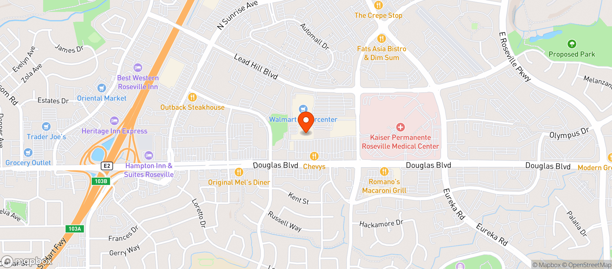 Map showing Raleys (Roseville - Douglas) - 002500227