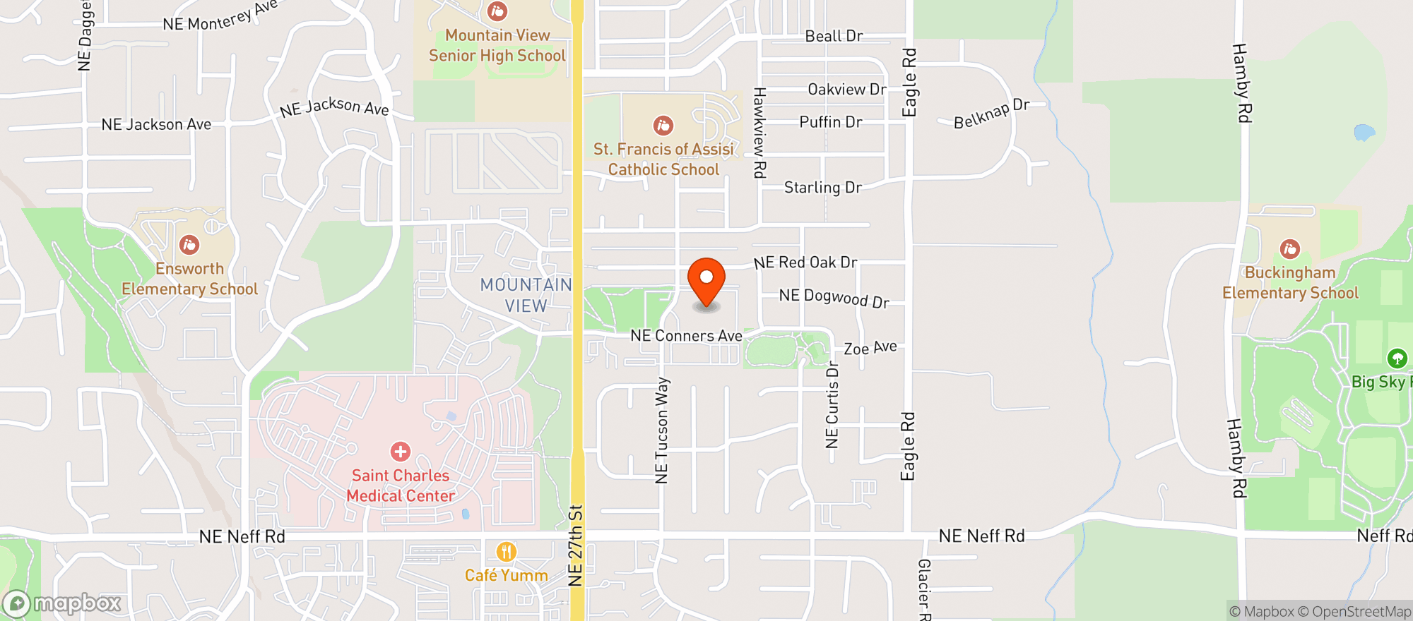 Map showing Whispering Winds Retirement