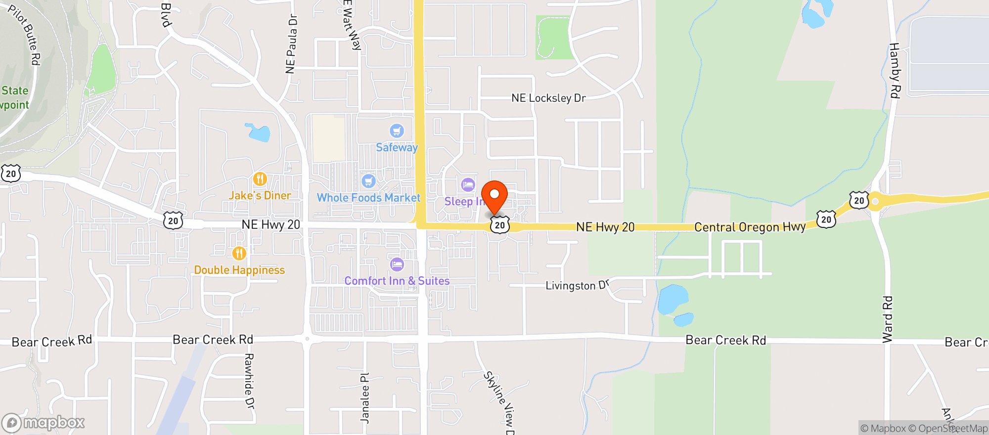 Map showing Worthy Brewing Company