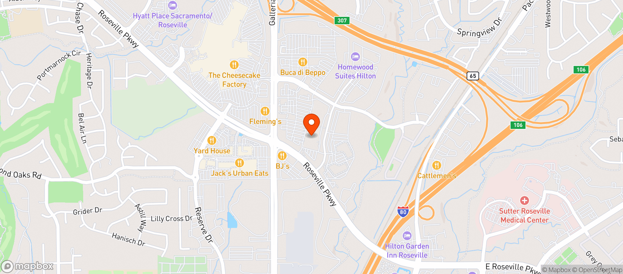 Map showing World Market Roseville