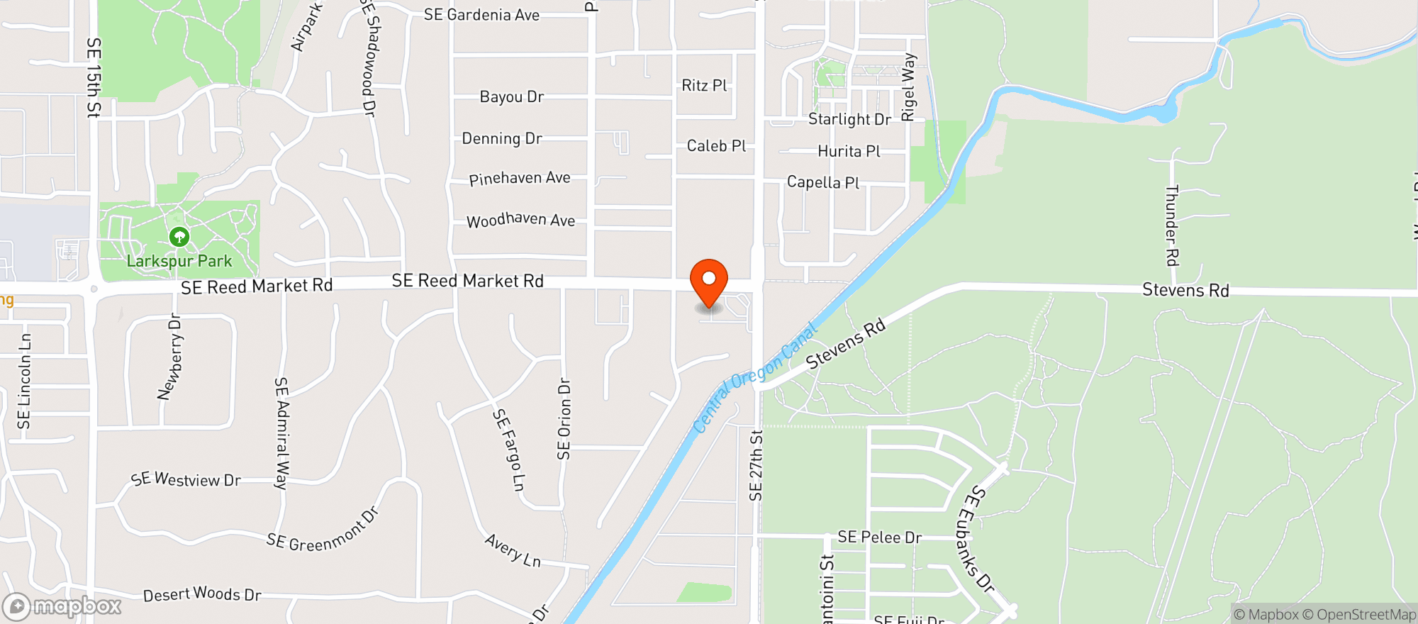 Map showing Cascade Lakes Pub On Reed Market