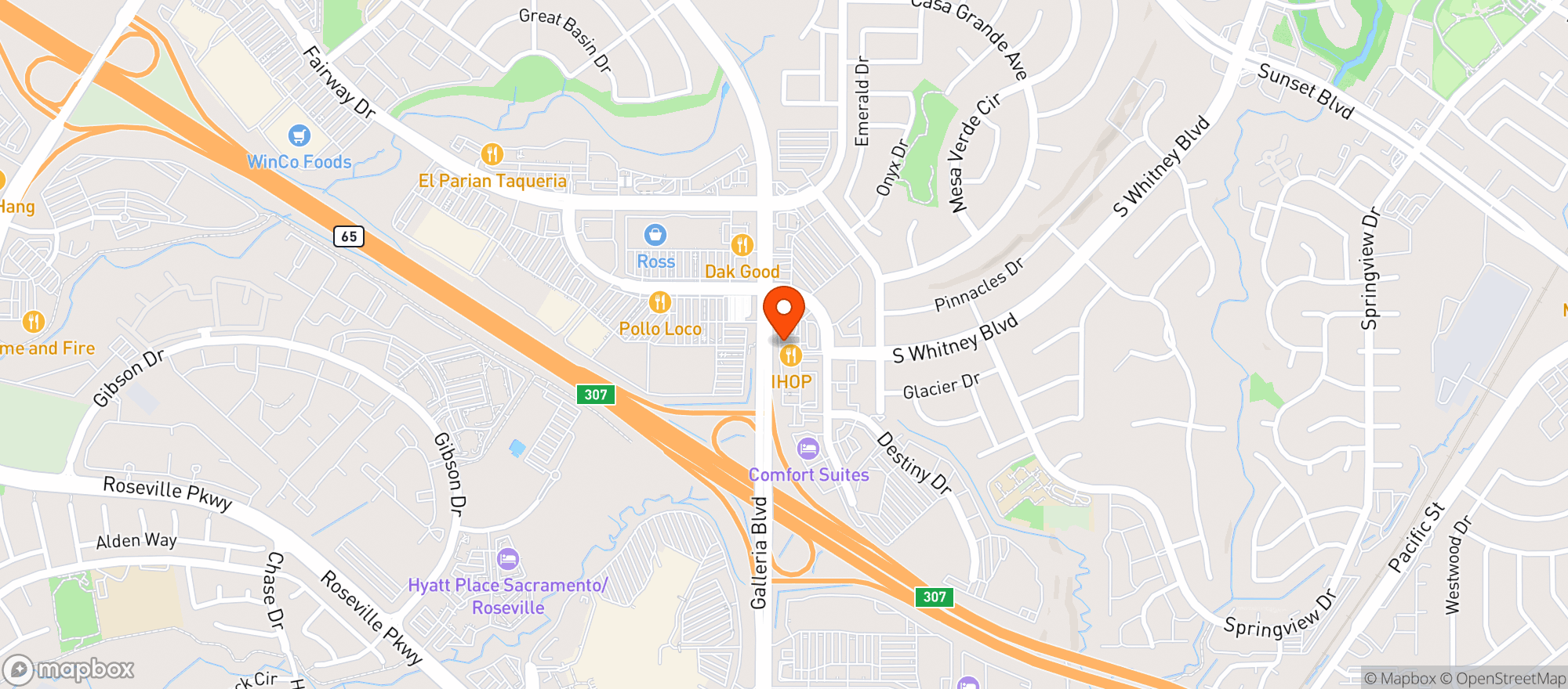 Map showing Beach Hut Deli (Stanford Ranch) - Rocklin