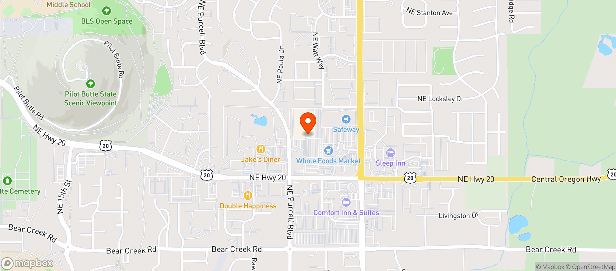 Map showing Costco